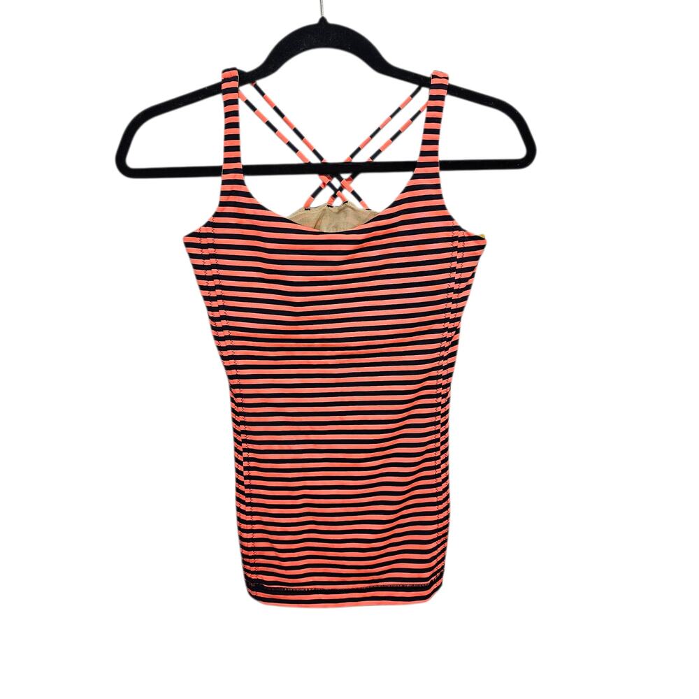 Lululemon Athletica Free To Be Classic Light Flare Inkwell Sea Stripe Tank Top 6